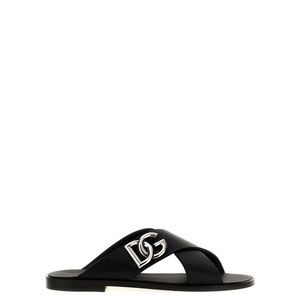 Dolce & Gabbana Logo Leather Sandals - NWT